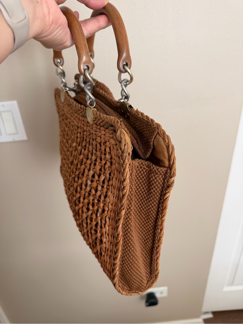 Vintage Creazioni Alma Woven Straw Crossbody Satchel Bag – Made in Italy - Picture 12 of 14